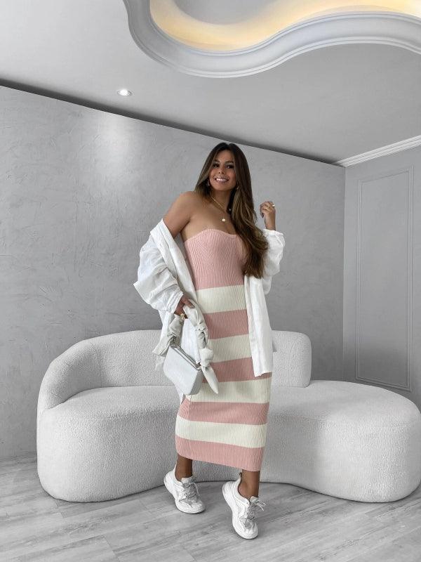 Vestido Modal Listrado Tricot Janine - Ateliê Tricot