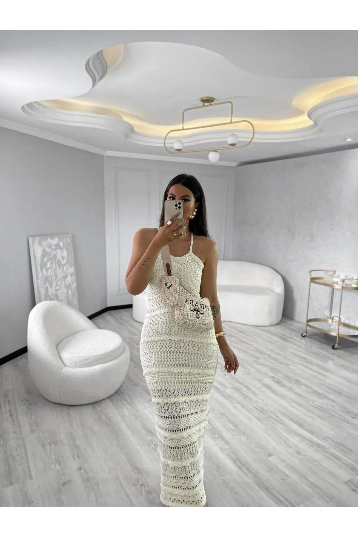 Vestido tricot longo fio modal Andressa - Ateliê Tricot