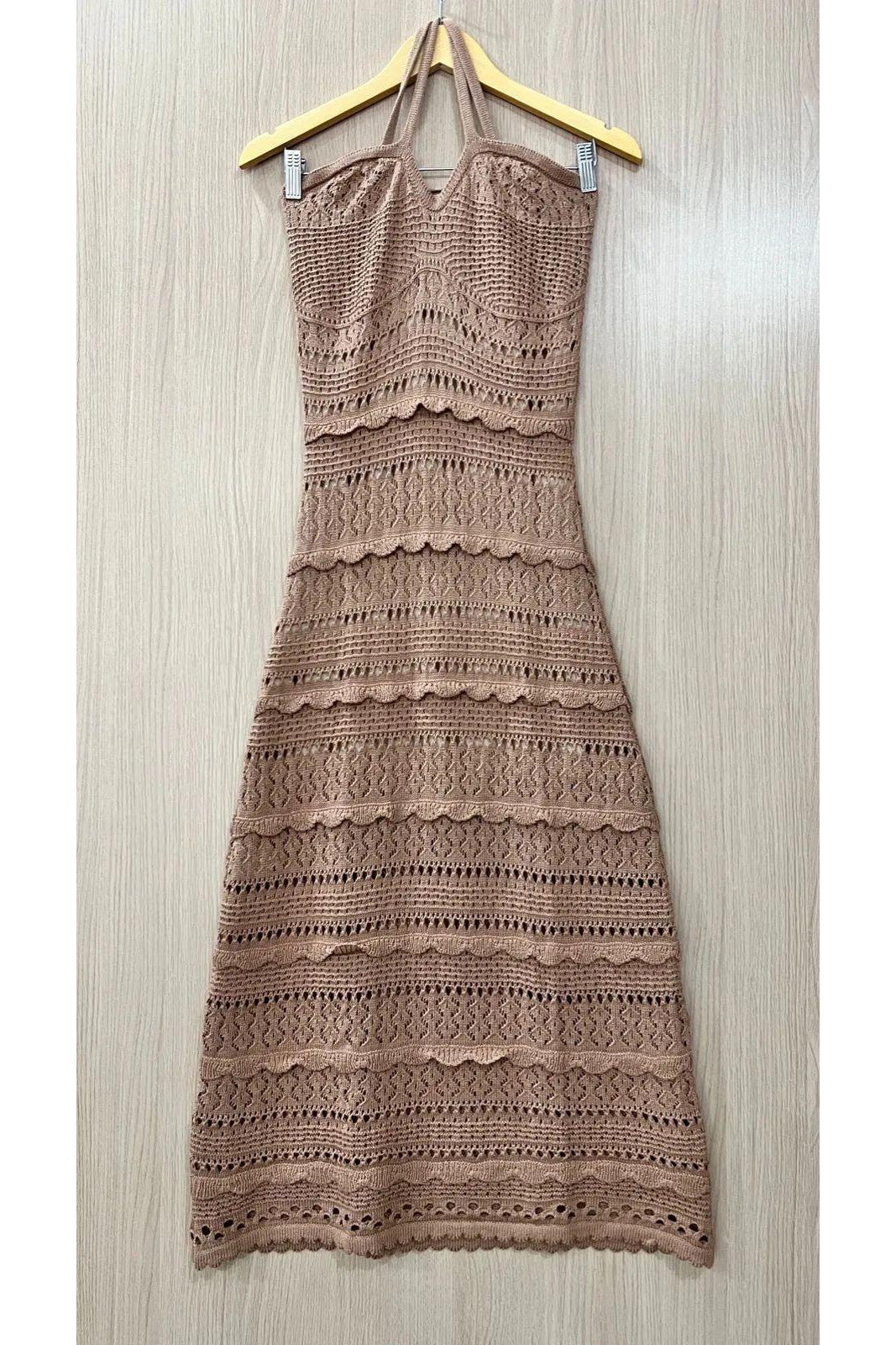 Vestido tricot longo fio modal Andressa - Ateliê Tricot