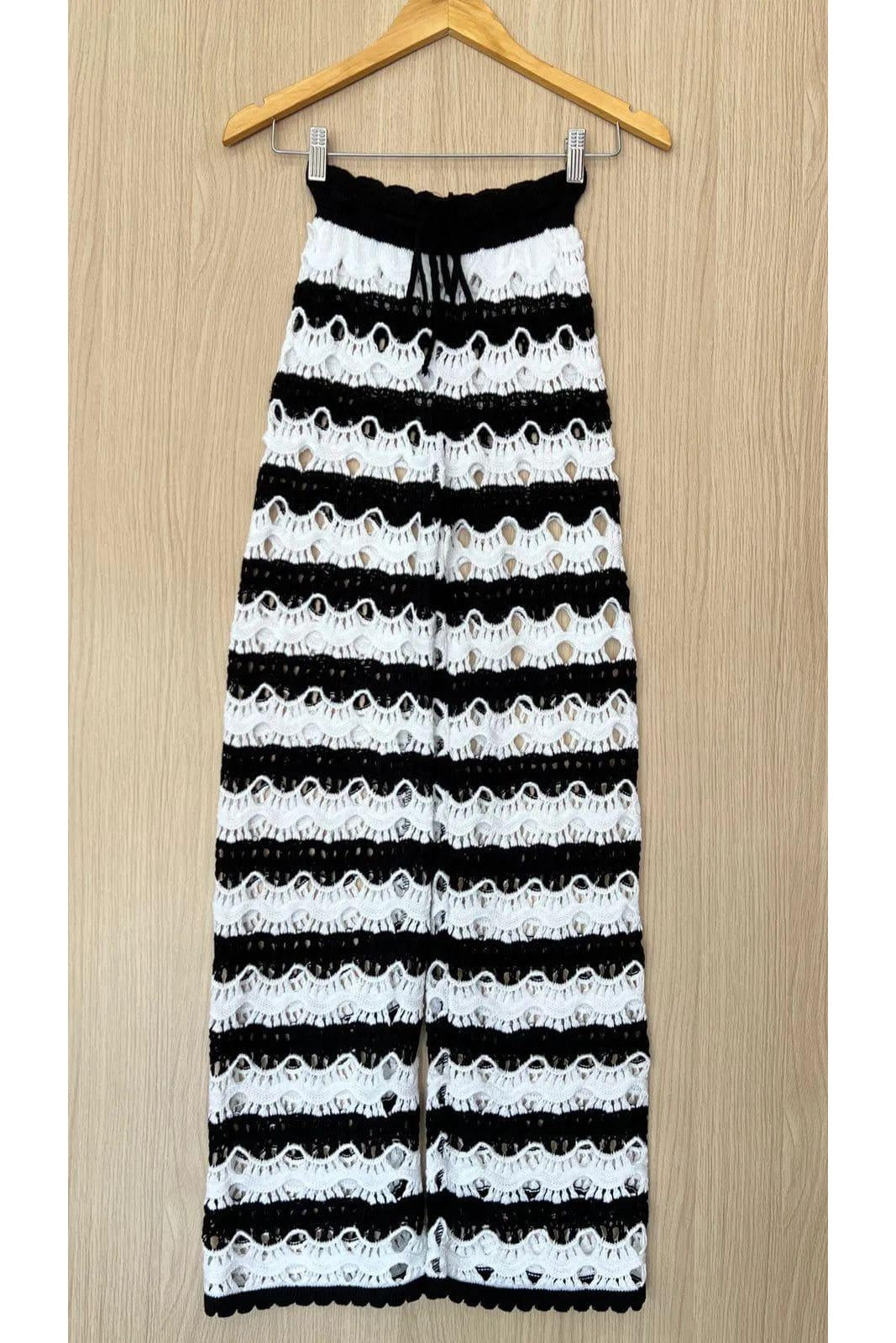 Calça tricot em fio linha Maldivas - Ateliê Tricot