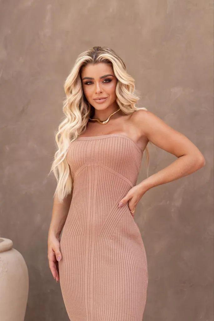 Vestido tricot fio modal Jordânia - Ateliê Tricot