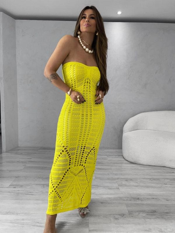 Vestido Tricot Modal Tomara que Caia Ticiane - Ateliê Tricot