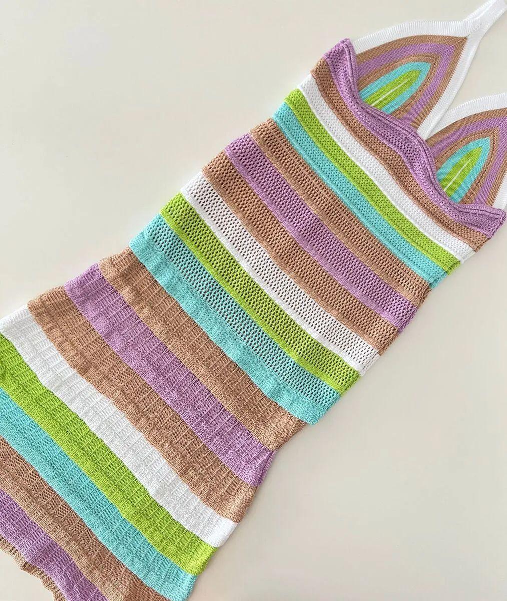 Vestido tricot em fio linha Flávia - Ateliê Tricot