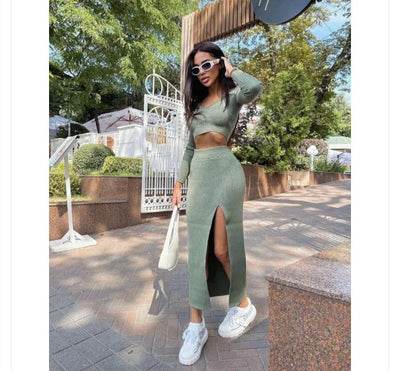 Conjunto tricot em fio modal Alicia - Ateliê Tricot