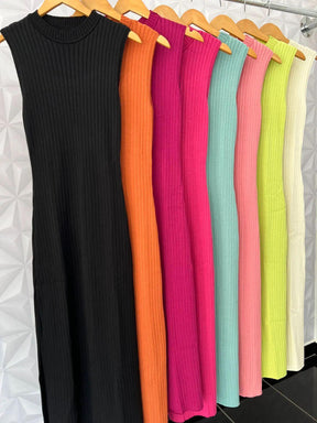 Vestido tricot longo fio modal Micaelle - Ateliê Tricot