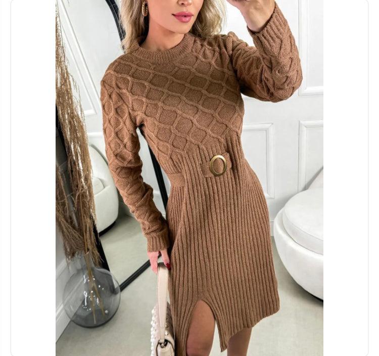 Vestido tricot em fio mousse Cris - Ateliê Tricot