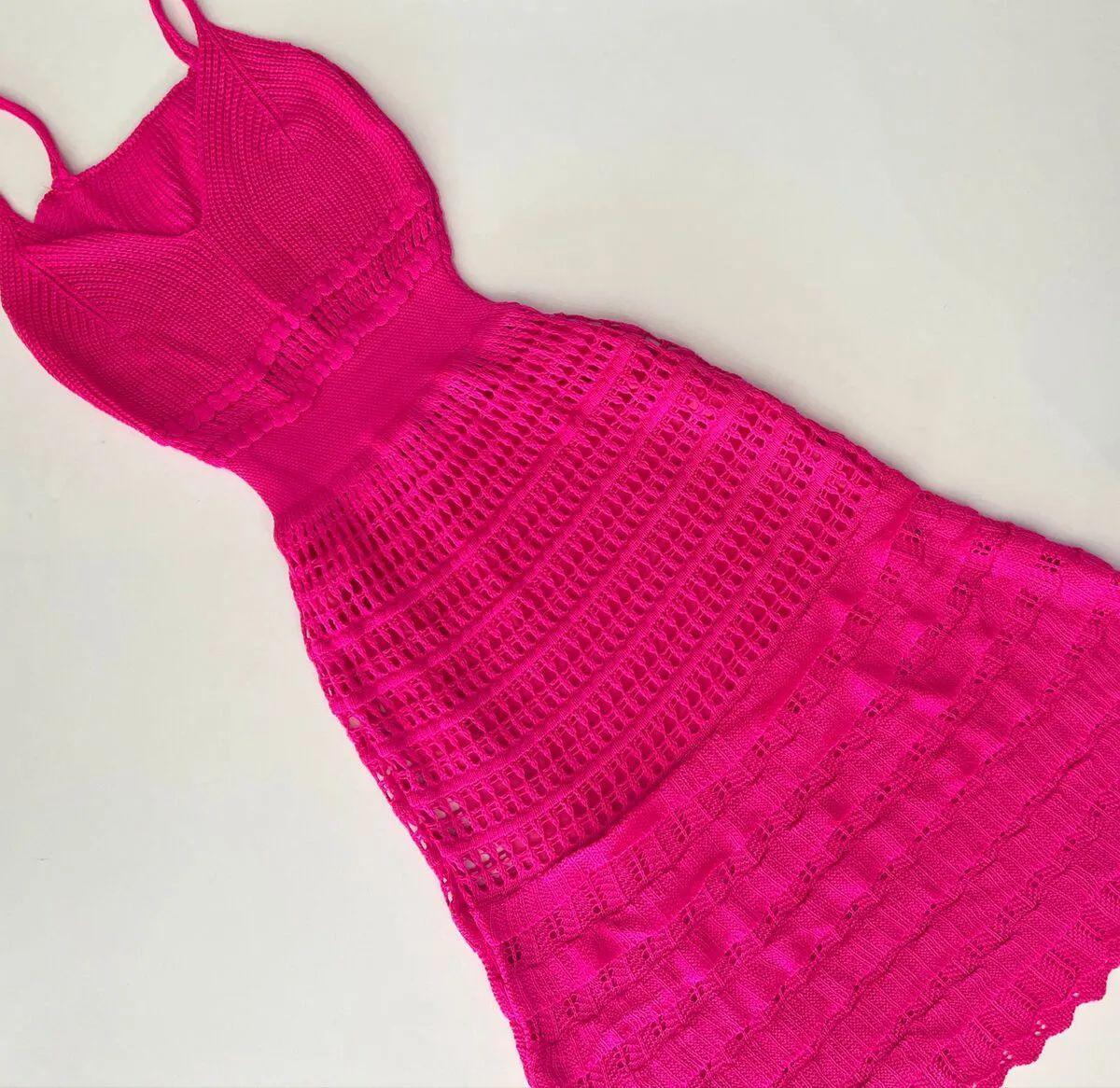 Vestido tricot em fio linha Ivy - Ateliê Tricot