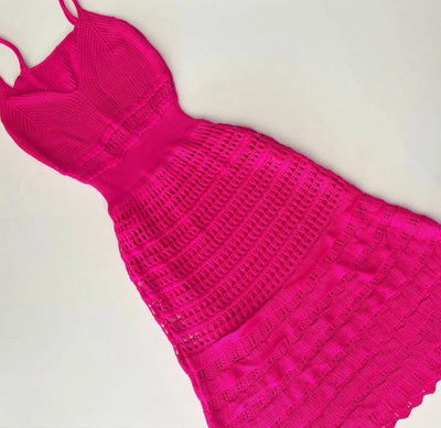 Vestido tricot em fio linha Ivy - Ateliê Tricot