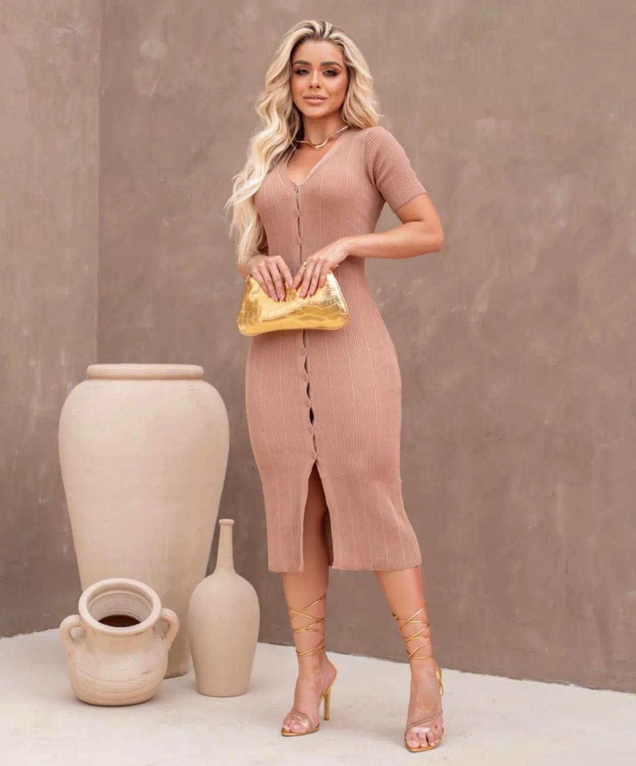 Vestido tricot fio modal Sabrina - Ateliê Tricot