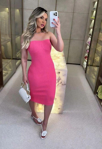 Vestido tricot fio modal Jordânia - Ateliê Tricot