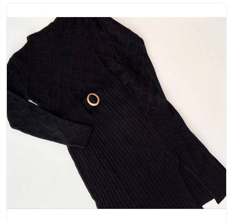 Vestido tricot em fio mousse Cris - Ateliê Tricot