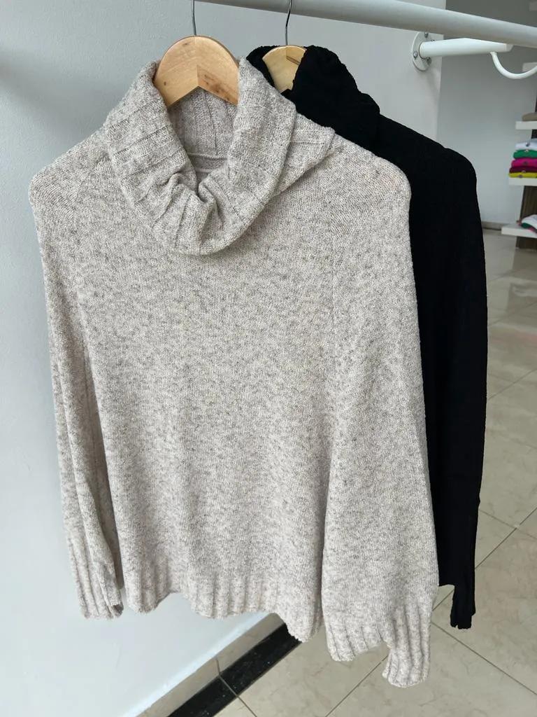 Poncho tricot fio mousse Jasmim - Ateliê Tricot
