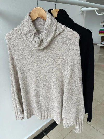 Poncho tricot fio mousse Jasmim - Ateliê Tricot