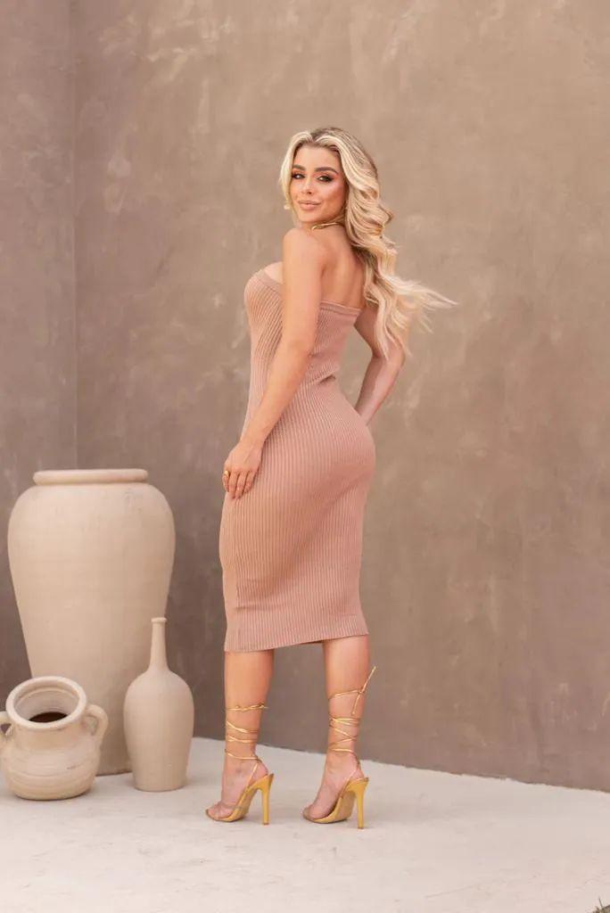 Vestido tricot fio modal Jordânia - Ateliê Tricot