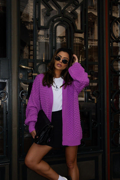 Casaco tricot em fio linha Clarice - Ateliê Tricot