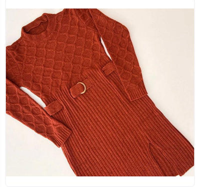 Vestido tricot em fio mousse Cris - Ateliê Tricot