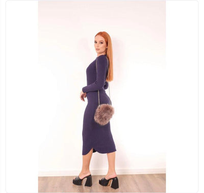 Vestido tricot em fio modal Osana - Ateliê Tricot