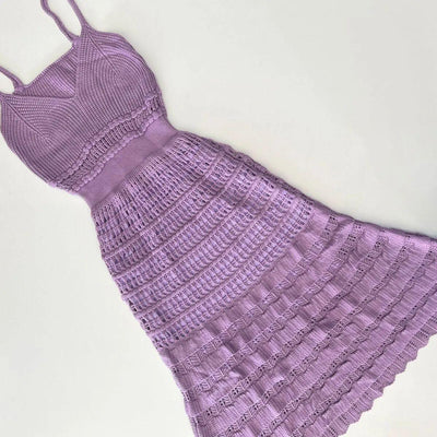 Vestido tricot em fio linha Ivy - Ateliê Tricot