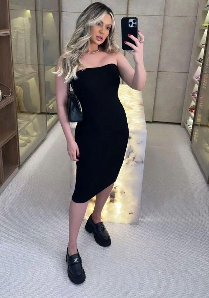 Vestido tricot fio modal Jordânia - Ateliê Tricot