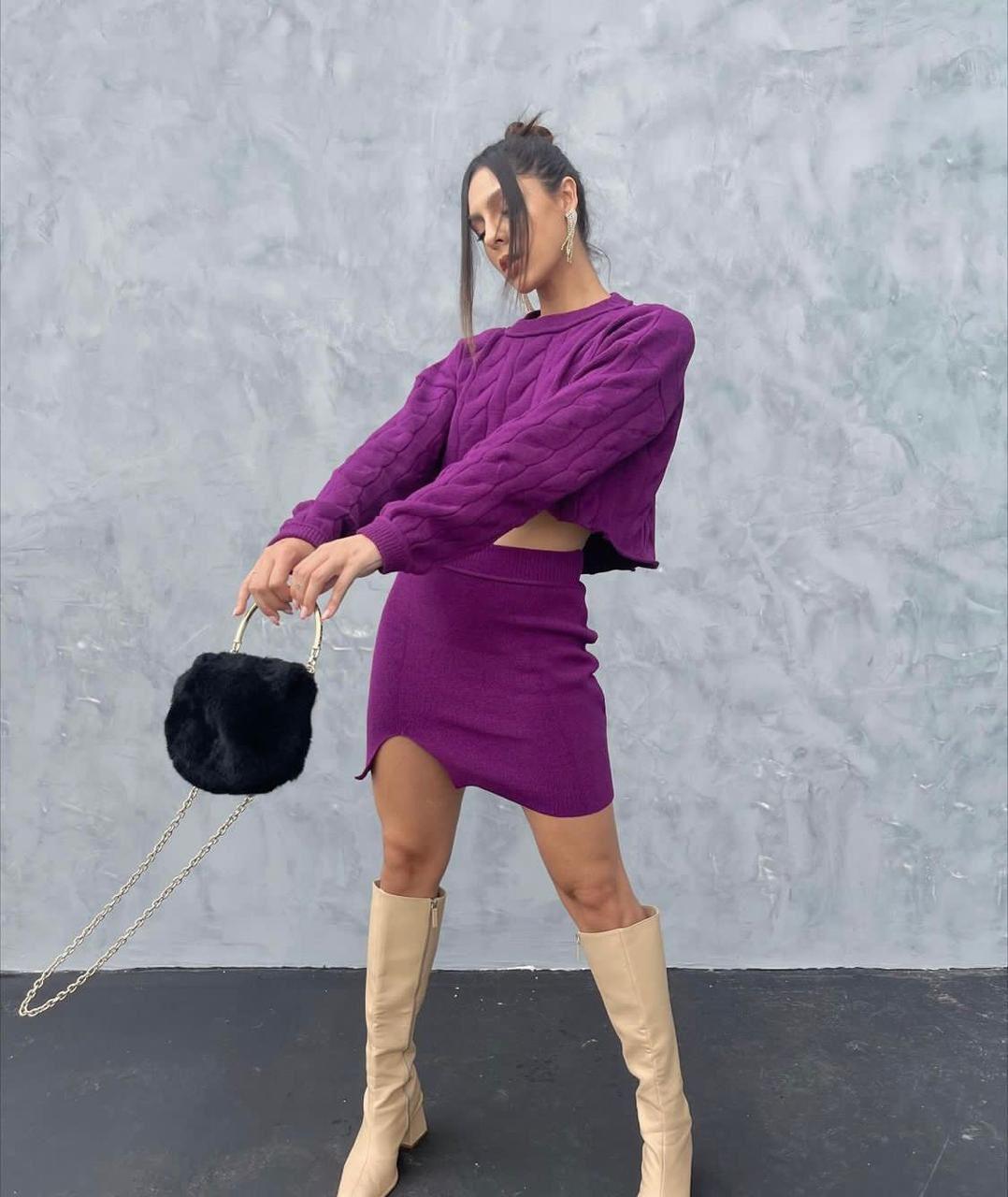 Conjunto em fio mousse Cibele - Ateliê Tricot