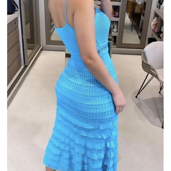 Vestido tricot em fio linha Ivy - Ateliê Tricot