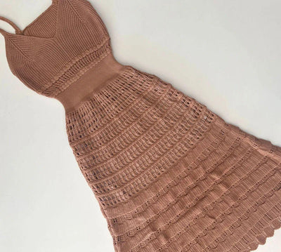 Vestido tricot em fio linha Ivy - Ateliê Tricot