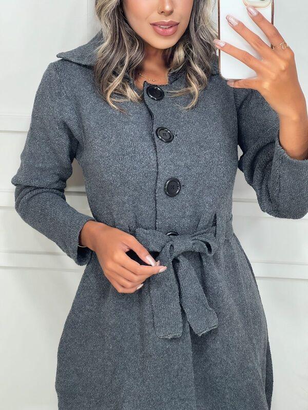 Sobretudo em fio mousse Kiara - Ateliê Tricot