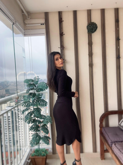 Vestido tricot em fio modal Osana - Ateliê Tricot