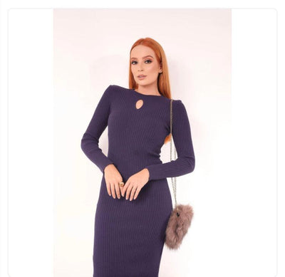 Vestido tricot em fio modal Osana - Ateliê Tricot