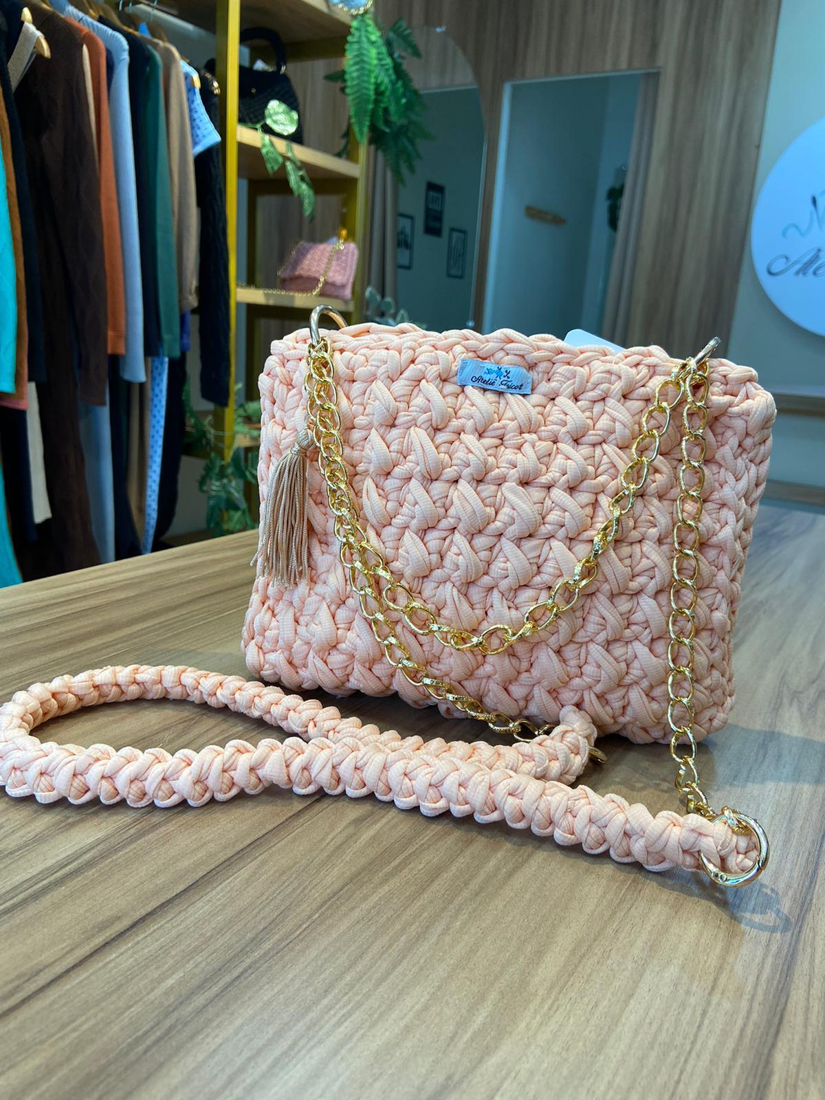 Bolsa em fio malha Angela - Ateliê Tricot