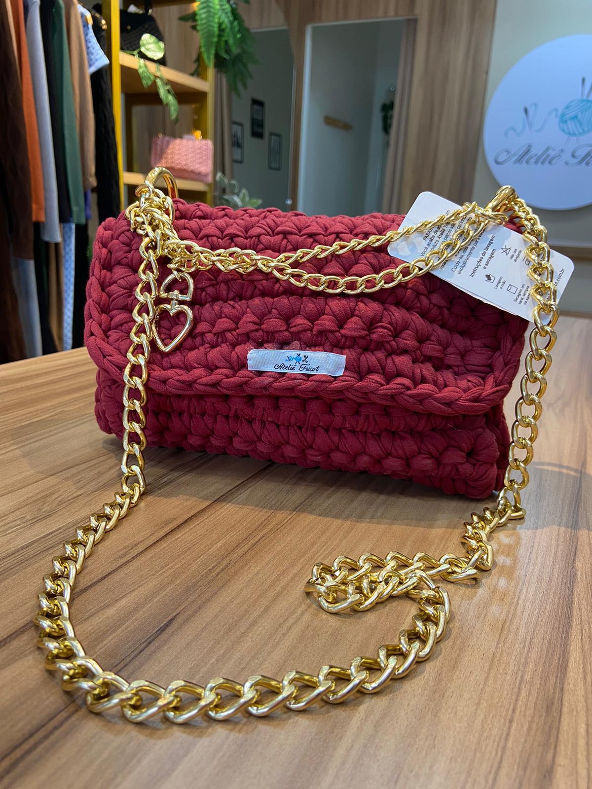 Bolsa em fio malha Sofia - Ateliê Tricot