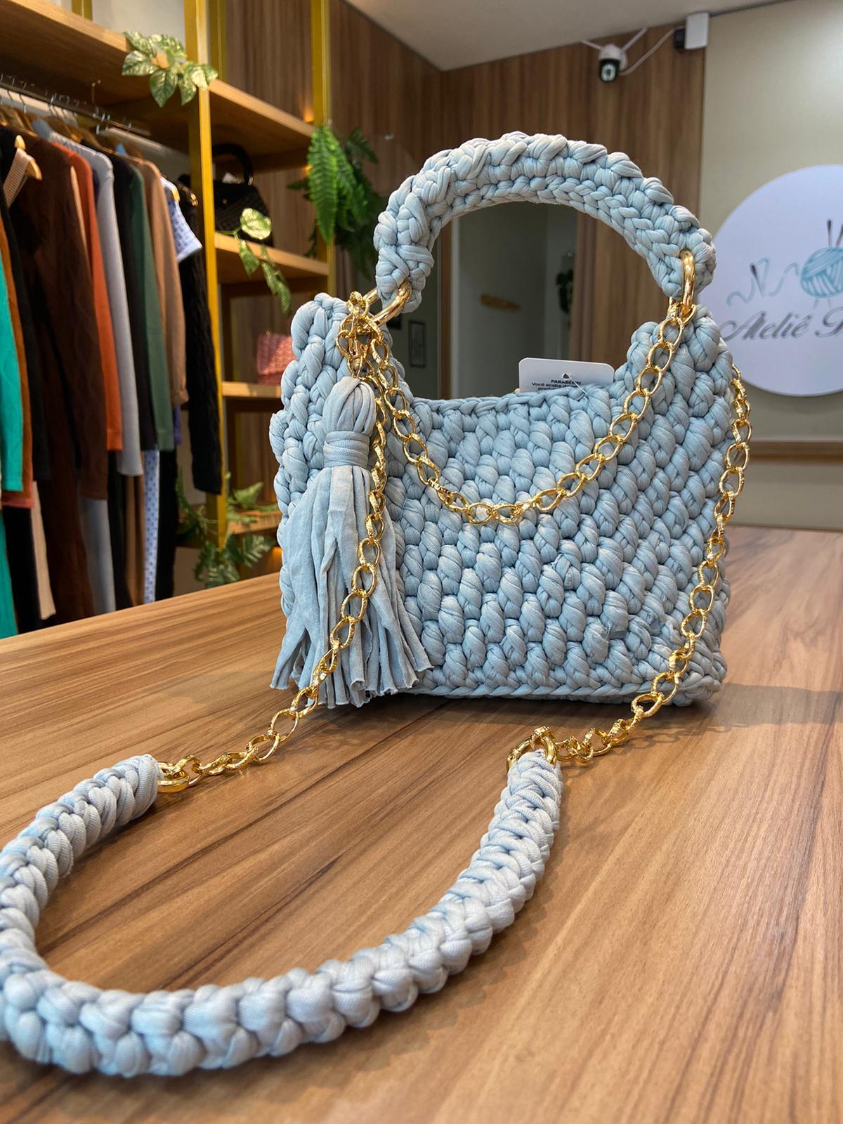 Bolsa em fio malha Beatriz - Ateliê Tricot
