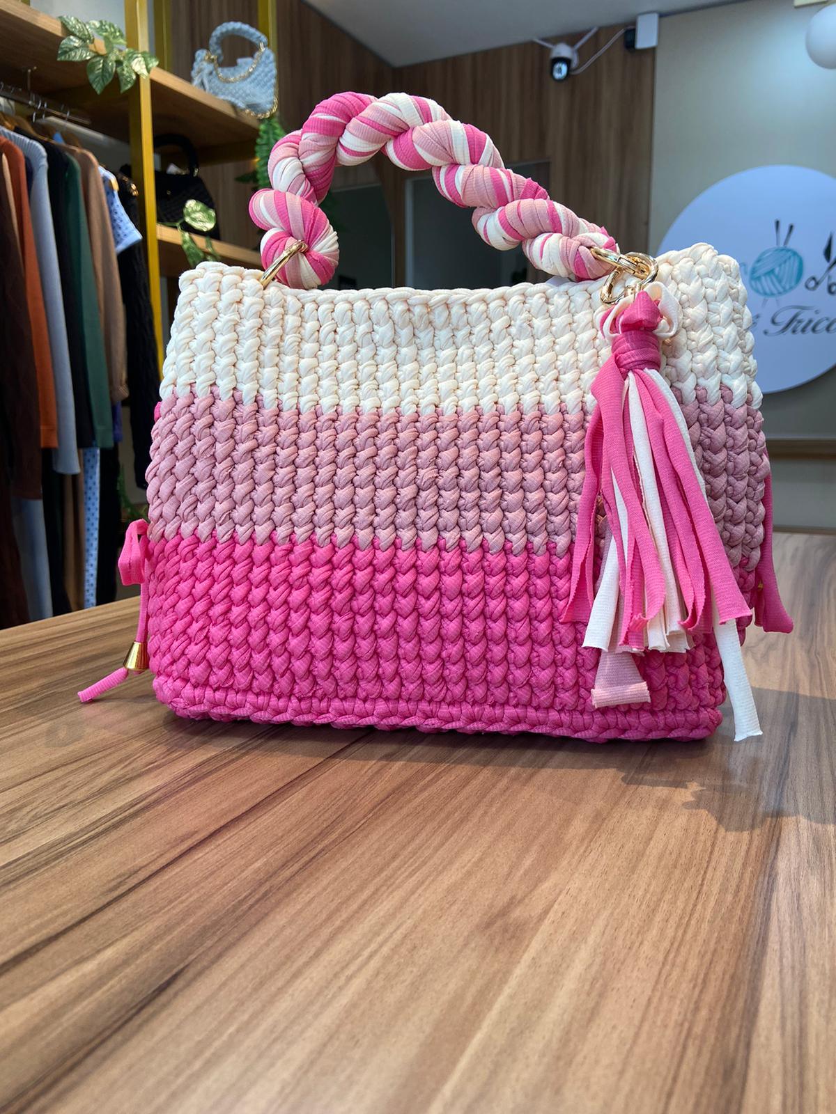 Bolsa em fio malha Babaloo - Ateliê Tricot