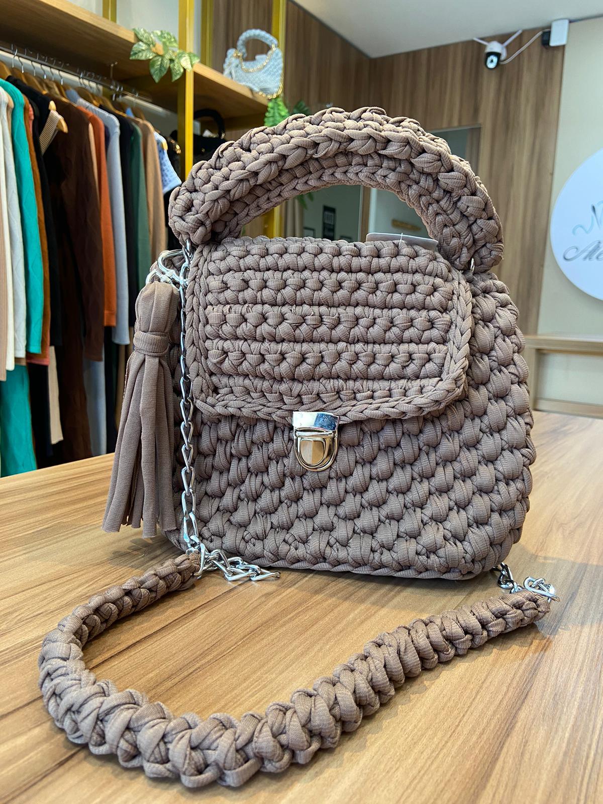 Bolsa em fio malha Valentina - Ateliê Tricot