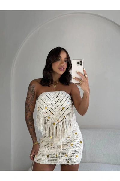 Conjunto Crochê Cannes Branco - Ateliê Tricot