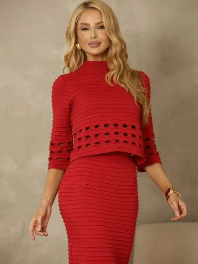 Conjunto Tricot Fio Modal Premium Ane Vermelho