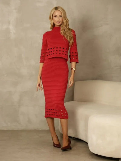 Conjunto Tricot Fio Modal Premium Ane Vermelho