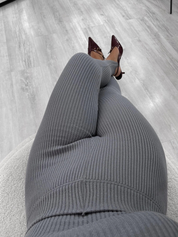 Conjunto Tricot Modal Maxi Cropped + Calça Maíra Branco