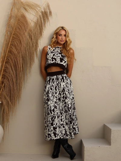 Conjunto Tricot Cow Print Vitória