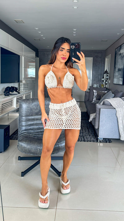 Conjunto Chochê Top Saia Laura - Ateliê Tricot