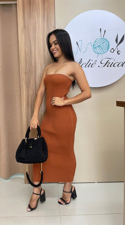 Vestido Tomara Que Caia Ádria Strapless Modal - Ateliê Tricot