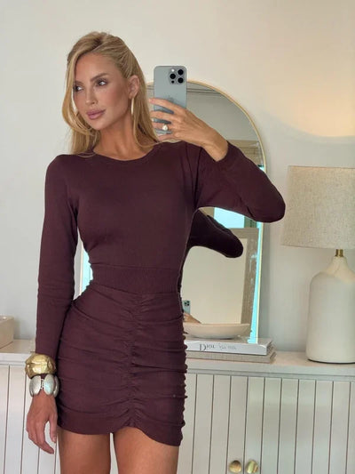 Vestido Tricot Modal Angel Marrom