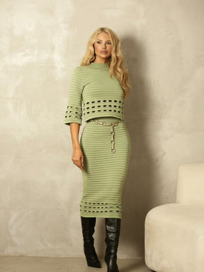 Conjunto Tricot Modal com furos Stefanie