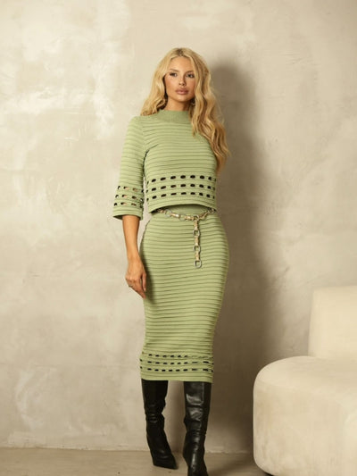 Conjunto Tricot Modal com furos Stefanie