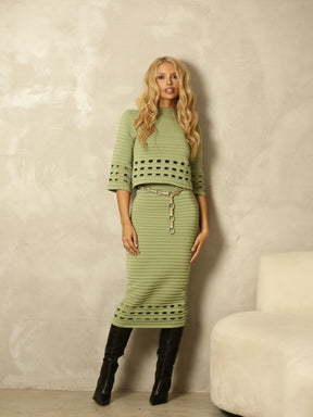 Conjunto Tricot Modal com furos Stefanie