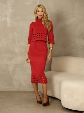 Conjunto Tricot Modal com furos Stefanie