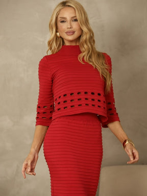 Conjunto Tricot Modal com furos Stefanie
