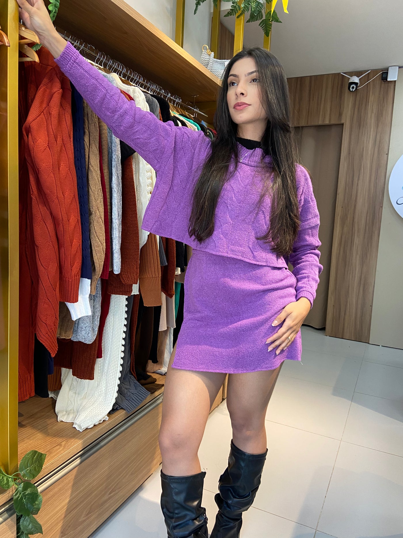 Conjunto em fio mousse Cibele - Ateliê Tricot