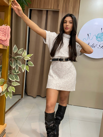 Vestido em fio mousse Kelly - Ateliê Tricot