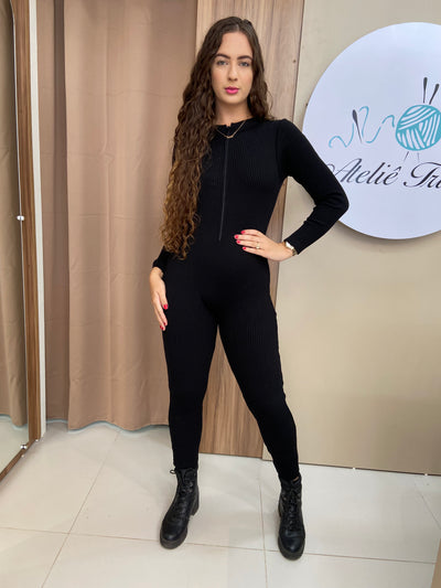 Macacão tricot em fio modal Paula - Ateliê Tricot